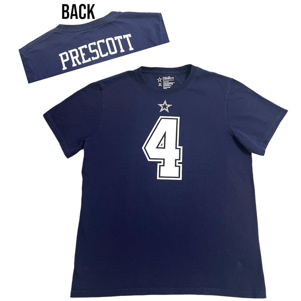 Dallas Cowboys Prescott 4 Youth Tee XL 18-20 Navy White